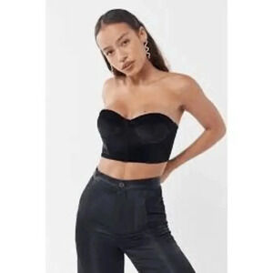Urban Outfitters Out From Under Night Out Bustier Bra Top Womens Sz M Black
